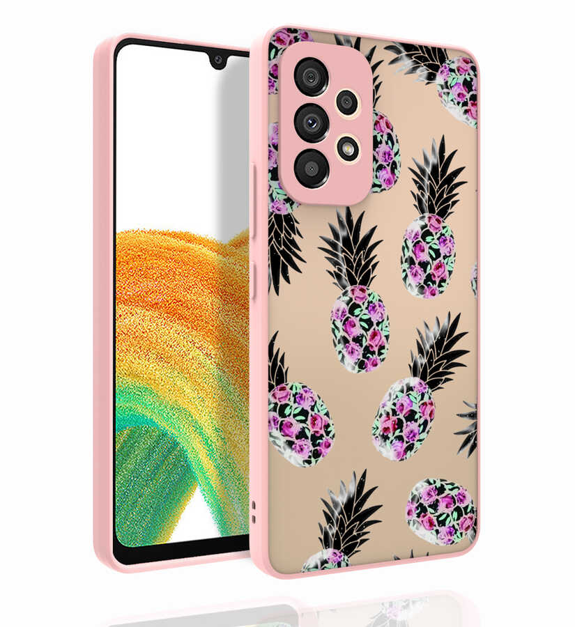 Galaxy A53 5G Kılıf Desenli Kamera Korumalı Parlak Zore Nora Kapak NO1