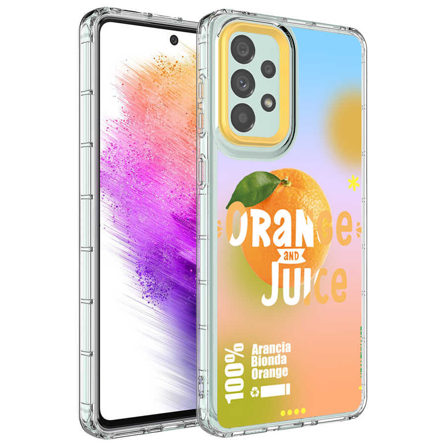 Galaxy A53 5G Kılıf Kamera Korumalı Renkli Desenli Sert Silikon Zore Korn Kapak NO8