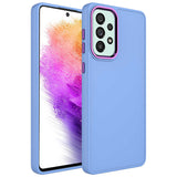 Galaxy A53 5G Kılıf Metal Çerçeve ve Buton Tasarımlı Silikon Zore Luna Kapak Lila