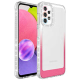 Galaxy A53 5G Kılıf Simli ve Renk Geçiş Tasarımlı Lens Korumalı Zore Park Kapak Beyaz-Pembe