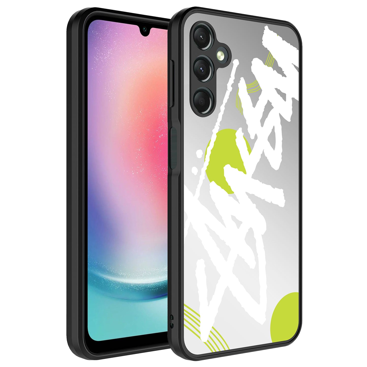 Galaxy A54 Kılıf Aynalı Desenli Kamera Korumalı Parlak Zore Mirror Kapak Yazı