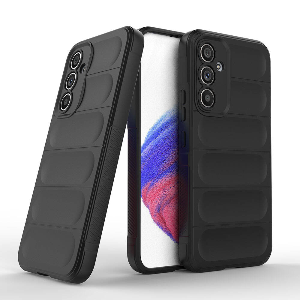 Galaxy A54 Kılıf Esnek TPU Oyuklu Arka Yüzey Tasarımlı Zore Etnik Silikon Kapak Siyah