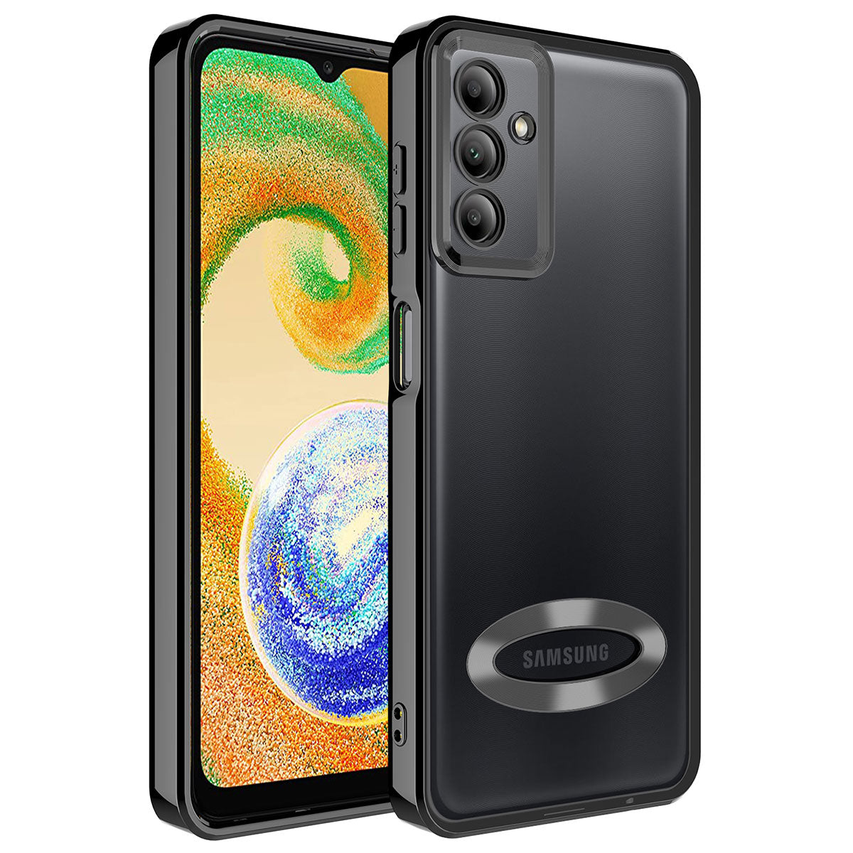 Galaxy A54 Kılıf Kamera Korumalı Logo Gösteren Zore Omega Kapak Siyah