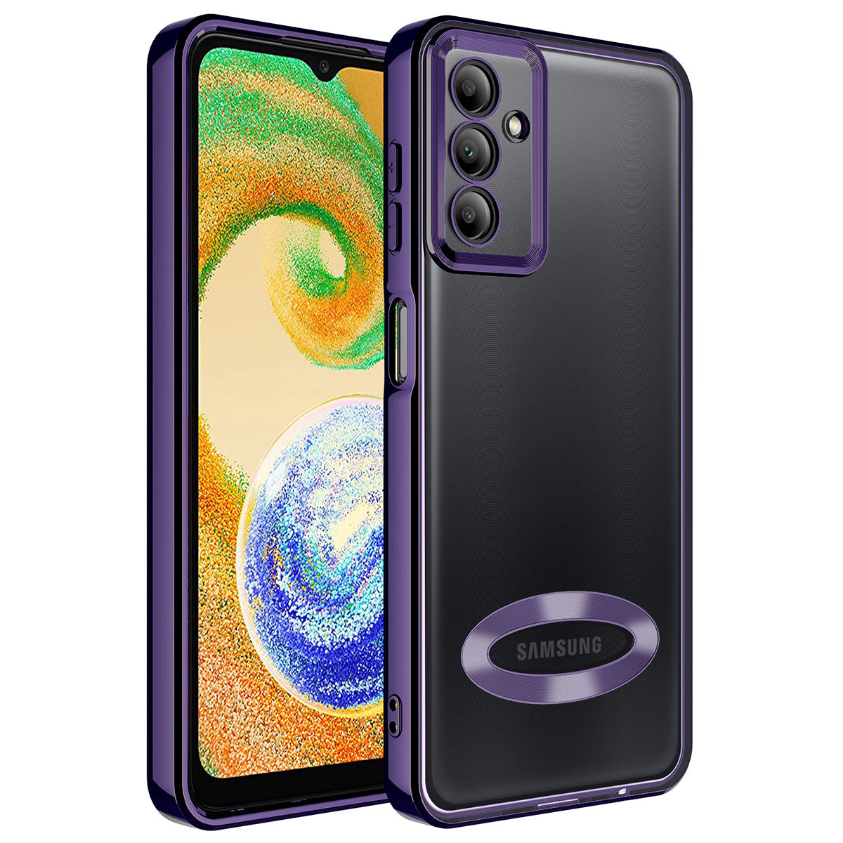 Galaxy A54 Kılıf Kamera Korumalı Logo Gösteren Zore Omega Kapak Derin Mor