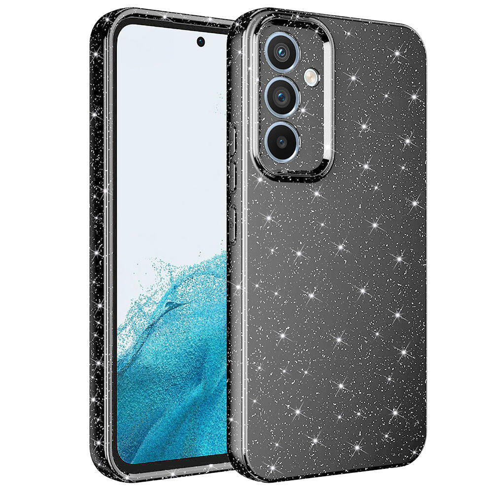 Galaxy A54 Kılıf Kamera Korumalı Simli Lüks Zore Koton Kapak Gri