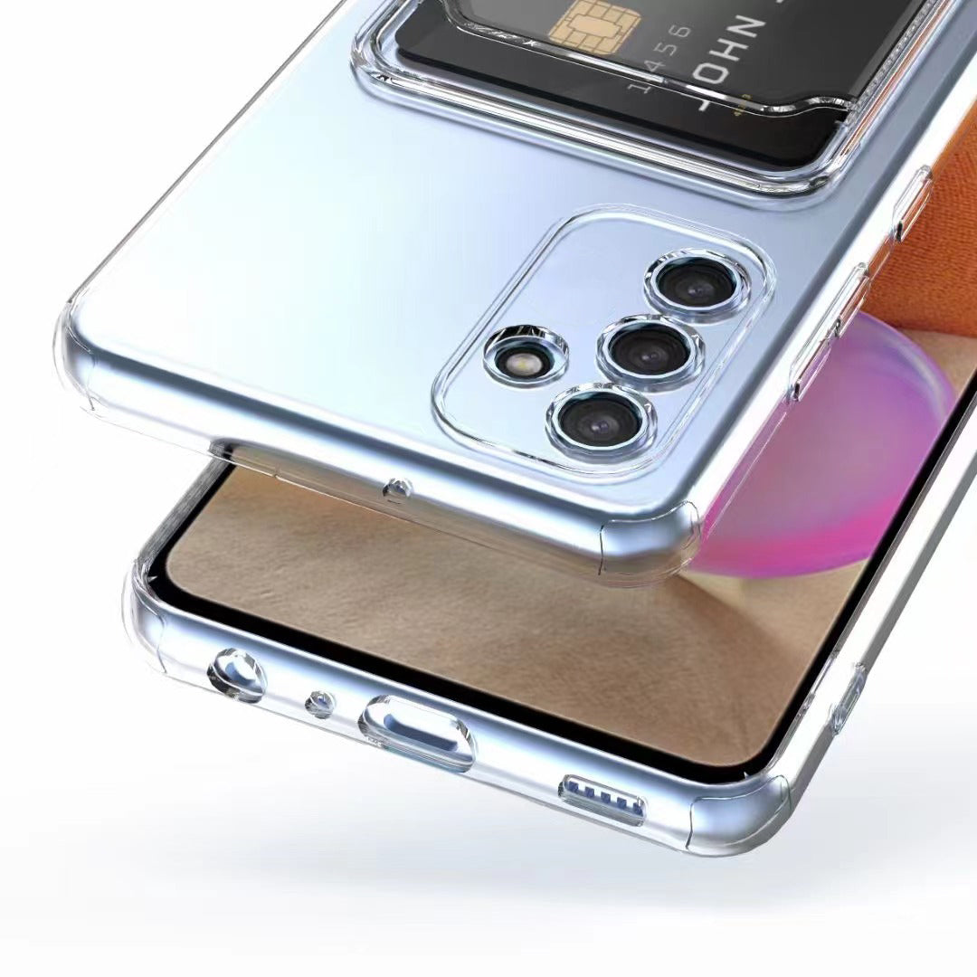 Galaxy A54 Kılıf Kartlıklı Şeffaf Zore Setra Clear Silikon Kapak Renksiz