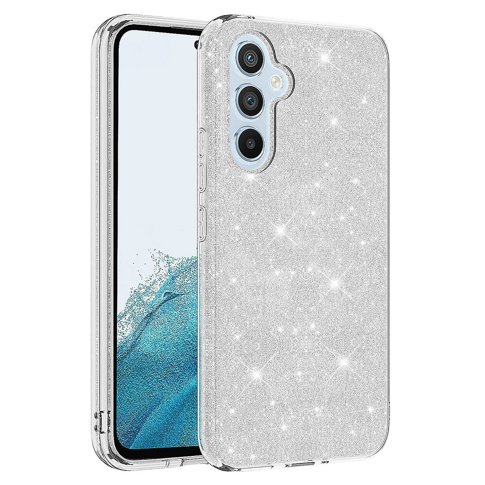 Galaxy A54 Kılıf Zore Shining Silikon Gümüş
