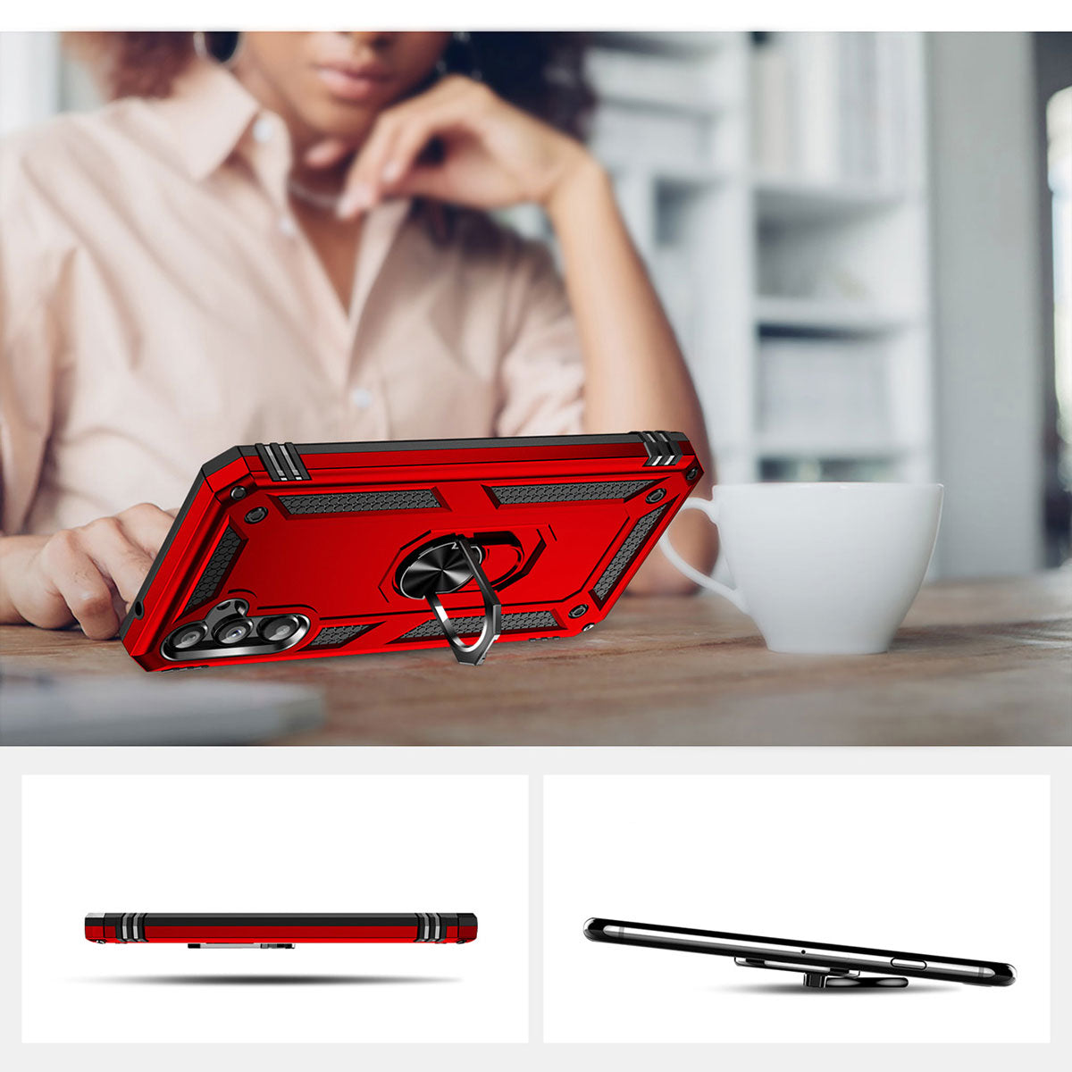 Galaxy A54 Kılıf Zore Vega Kapak Kırmızı