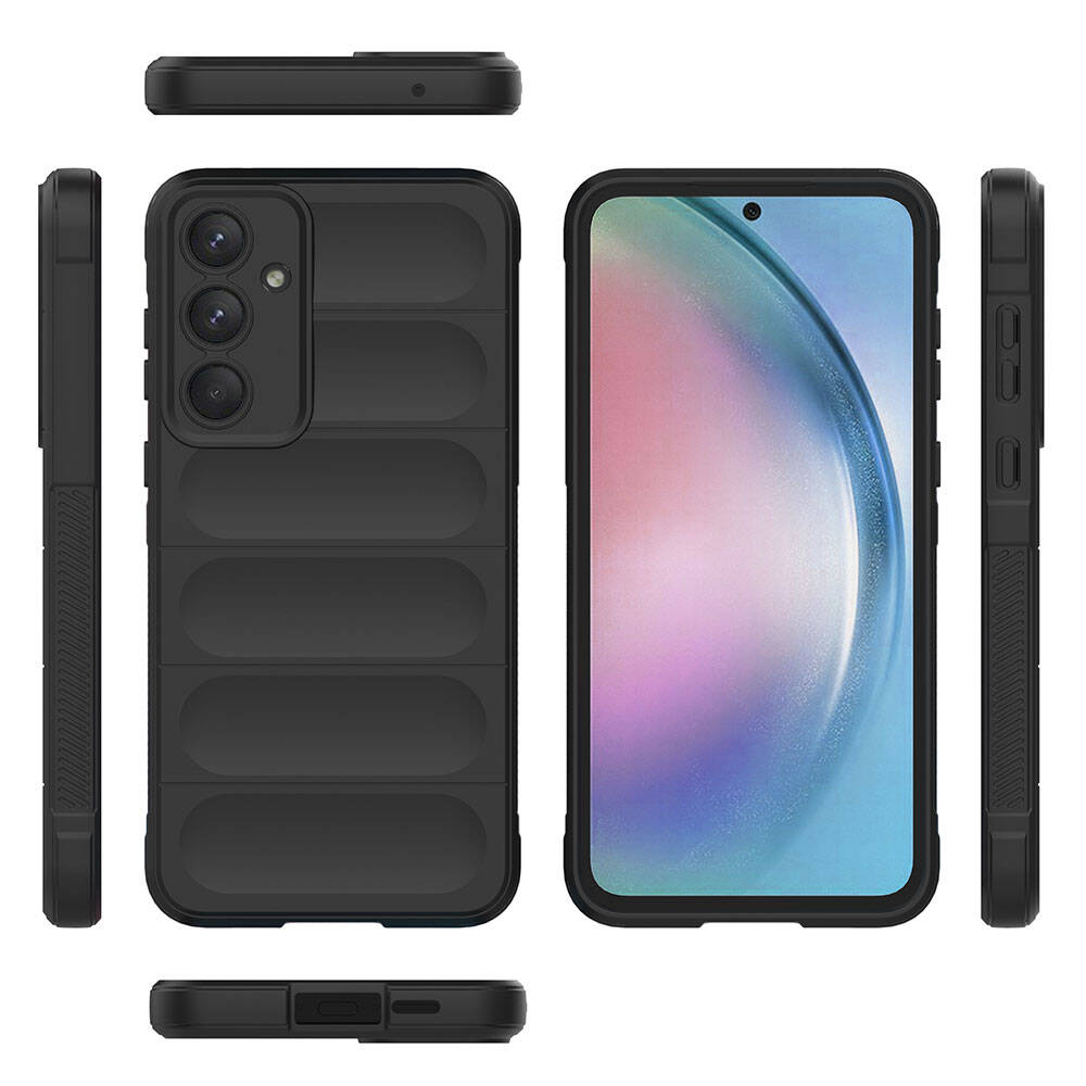 Galaxy A55 Kılıf Esnek TPU Oyuklu Arka Yüzey Tasarımlı Zore Etnik Silikon Kapak Siyah