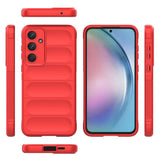 Galaxy A55 Kılıf Esnek TPU Oyuklu Arka Yüzey Tasarımlı Zore Etnik Silikon Kapak Kırmızı