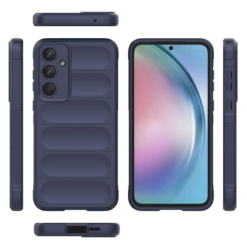 Galaxy A55 Kılıf Esnek TPU Oyuklu Arka Yüzey Tasarımlı Zore Etnik Silikon Kapak Koyu Yeşil