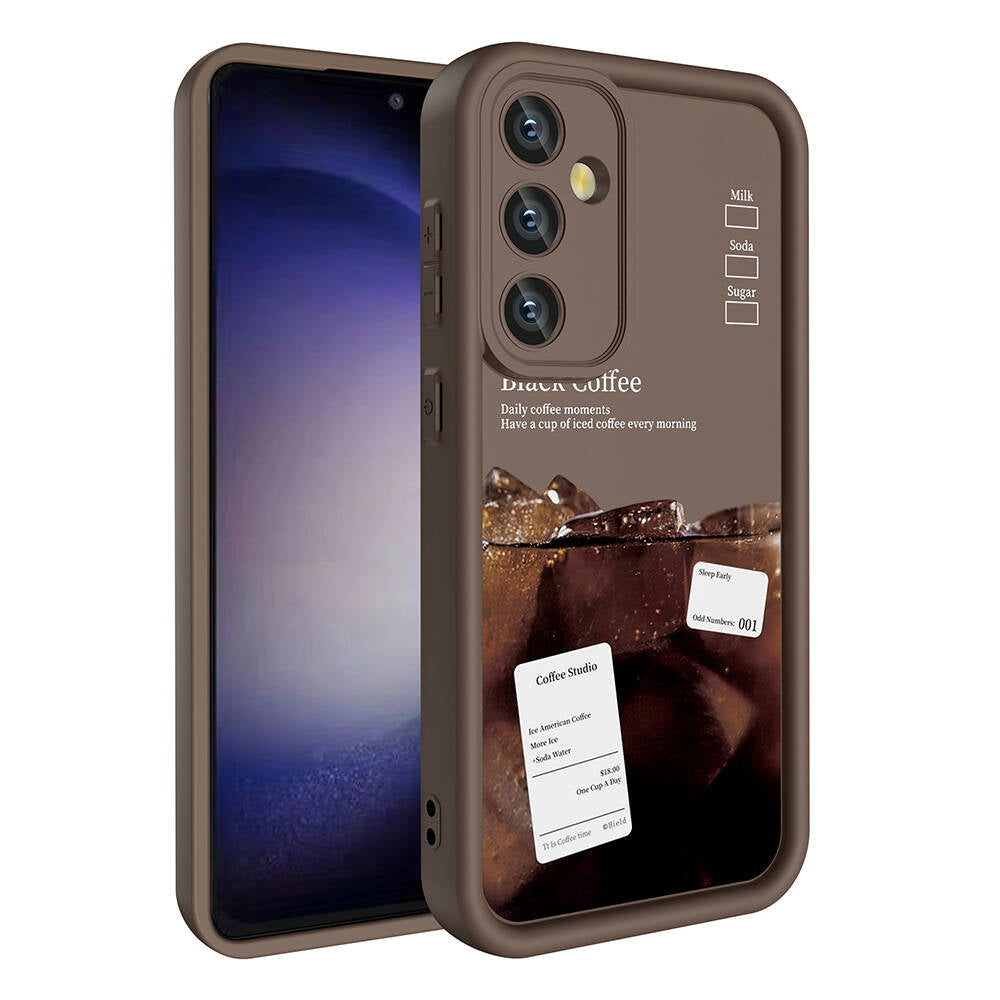 Galaxy A55 Kılıf Kamera Korumalı Baskılı Arka Yüzey Zore Klas Kapak Açık Kahve