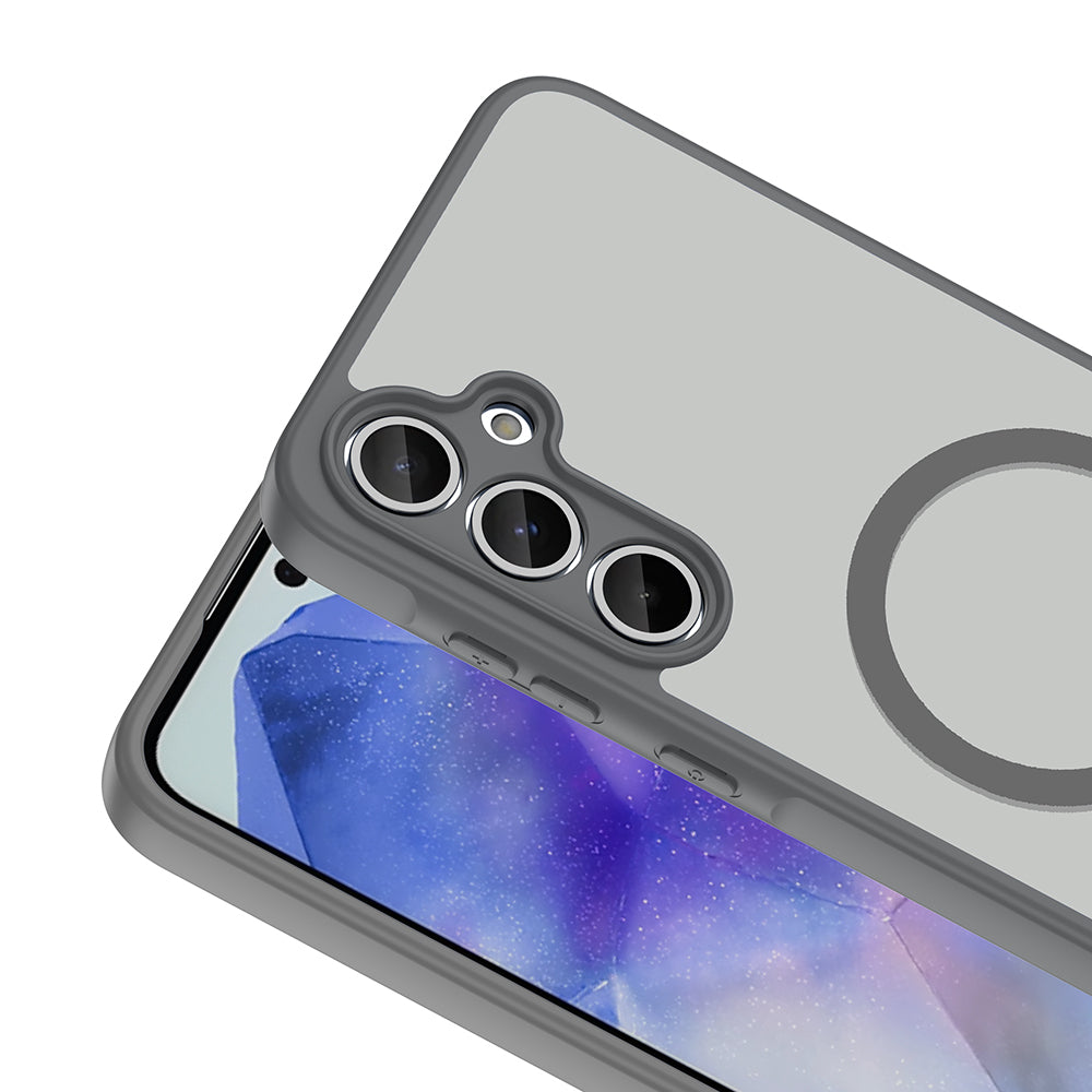 Galaxy A55 Kılıf M-safe Şarj Özellikli Zore Babet Kapak Gri