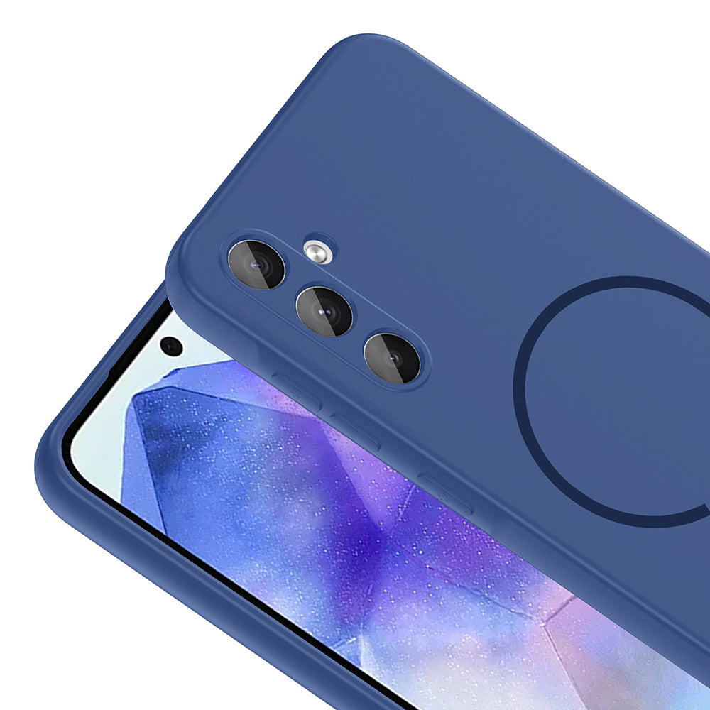 Galaxy A55 Kılıf M-safe Şarj Özellikli Meta Kapak Pembe
