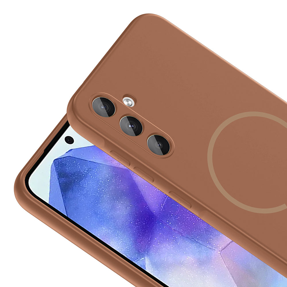 Galaxy A55 Kılıf M-safe Şarj Özellikli Meta Kapak Pembe