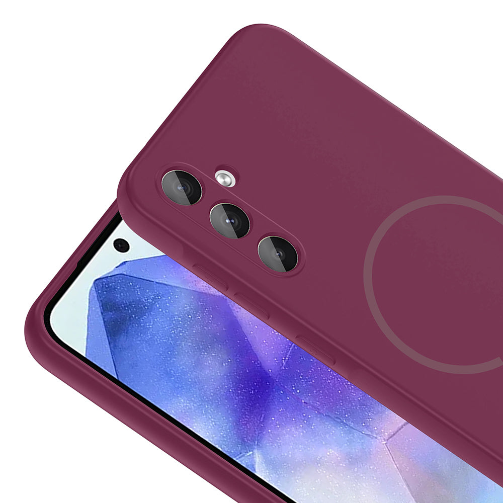 Galaxy A55 Kılıf M-safe Şarj Özellikli Meta Kapak Pembe