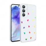 Galaxy A55 Kılıf Şeffaf Figürlü Zore Folk Sert Kapak Kalp