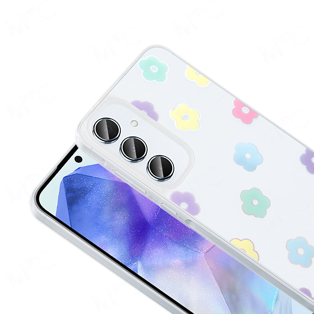 Galaxy A55 Kılıf Şeffaf Figürlü Zore Folk Sert Kapak Kalp