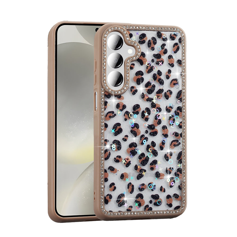 Galaxy A55 Kılıf Taşlı ve Simli Tasarım Zore Azra Kapak Gold