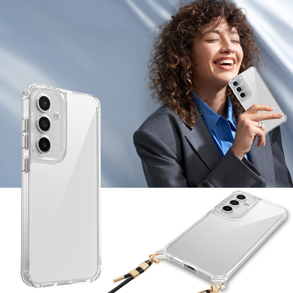 Galaxy A56 Kılıf Airbagli Takılabilir Askı Aparatlı Zore Snap Silikon Kapak Şeffaf