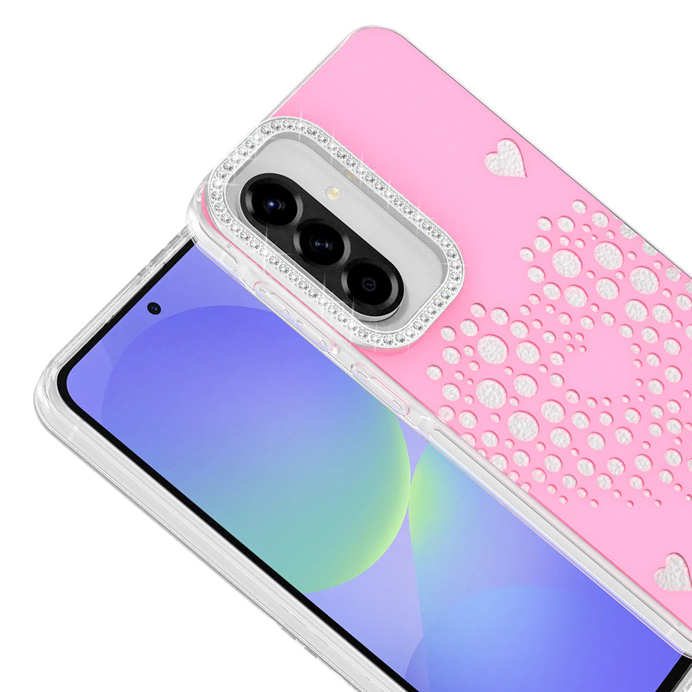Galaxy A56 Kılıf Damla Taşlı Zore Rivas Sert PC Kapak Pembe