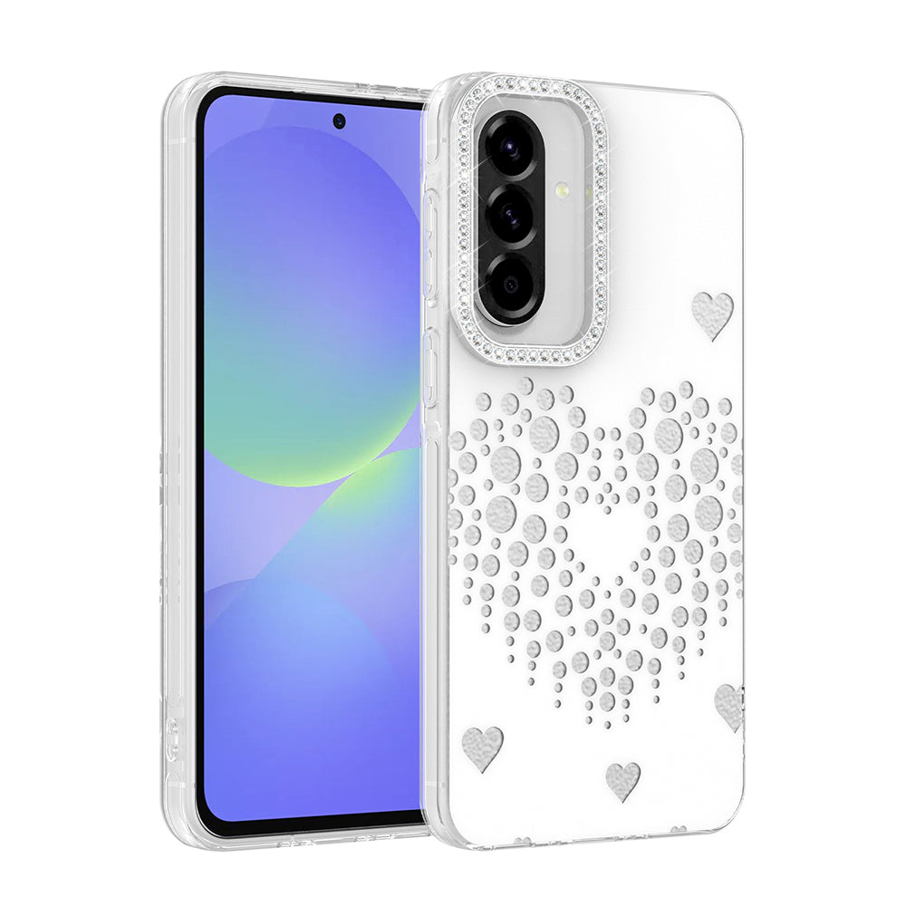 Galaxy A56 Kılıf Damla Taşlı Zore Rivas Sert PC Kapak Beyaz
