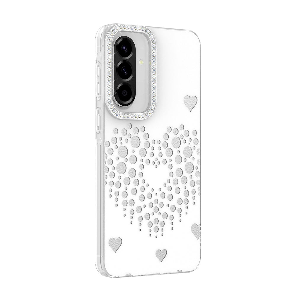 Galaxy A56 Kılıf Damla Taşlı Zore Rivas Sert PC Kapak Beyaz