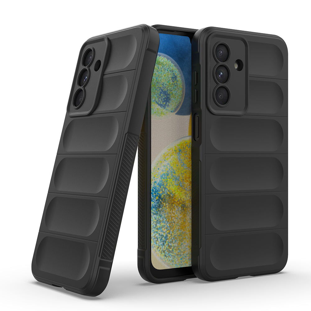 Galaxy A56 Kılıf Esnek TPU Oyuklu Arka Yüzey Tasarımlı Etnik Silikon Kapak Siyah