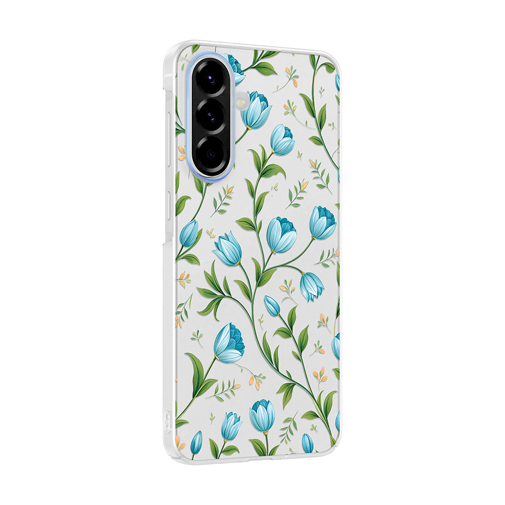 Galaxy A56 Kılıf Kamera Korumalı Desenli Zore Klip Kapak Mavi Lale
