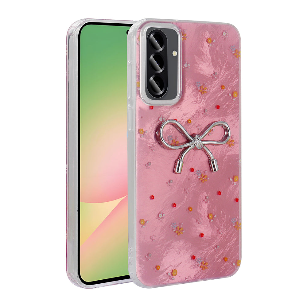 Galaxy A56 Kılıf Kamera Korumalı Figürlü Zore Ponti Silikon Kapak Açık Pembe