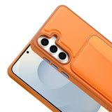 Galaxy A56 Kılıf Kartlıklı Zore X-Kart Silikon Kapak Koyu Gri
