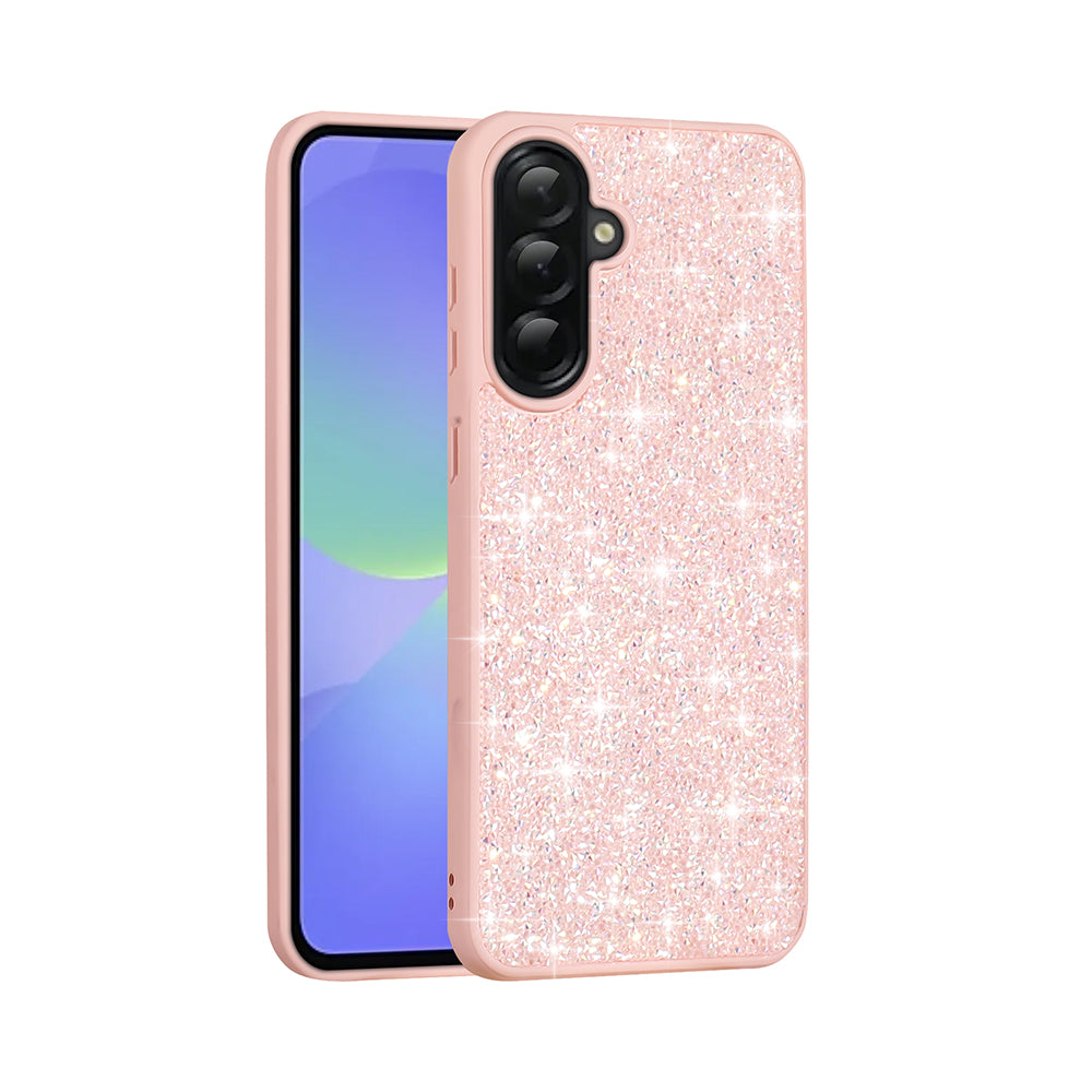 Galaxy A56 Kılıf Parlak Taşlı Tasarım Zore Pırlanta Kapak Pembe