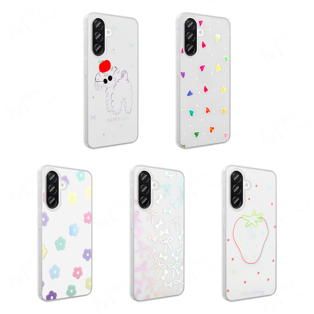 Galaxy A56 Kılıf Şeffaf Figürlü Zore Folk Sert Kapak Sevimli Köpek