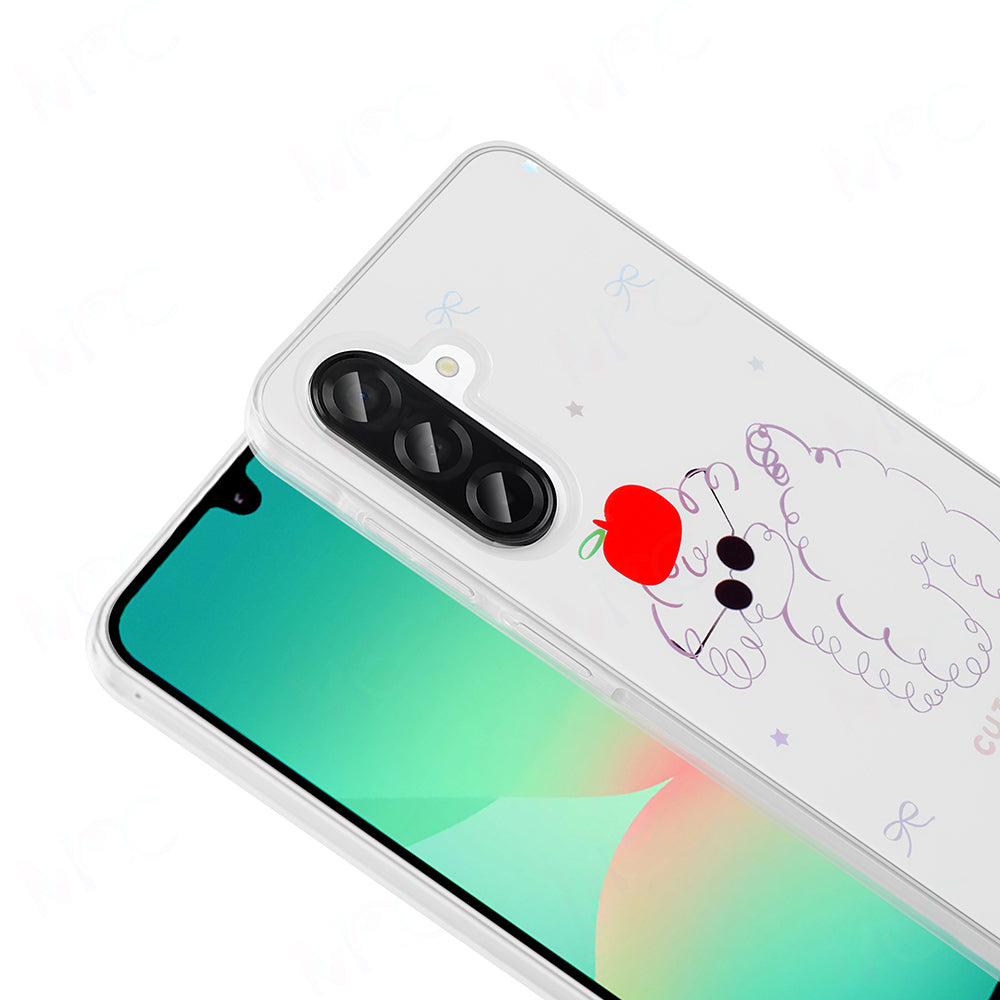 Galaxy A56 Kılıf Şeffaf Figürlü Zore Folk Sert Kapak Papatya