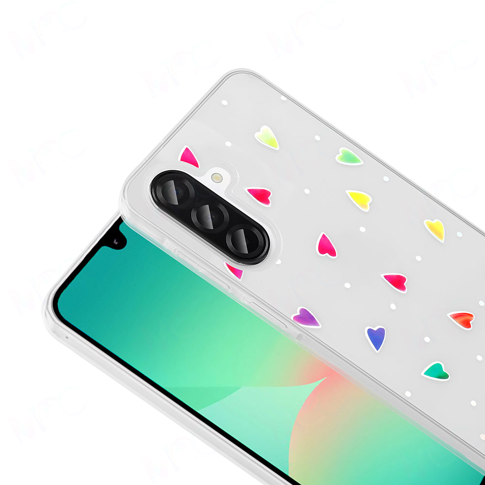 Galaxy A56 Kılıf Şeffaf Figürlü Zore Folk Sert Kapak Papatya