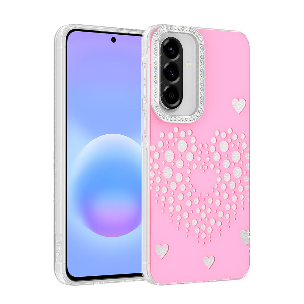 Galaxy A57 Kılıf Damla Taşlı Zore Rivas Sert PC Kapak Pembe