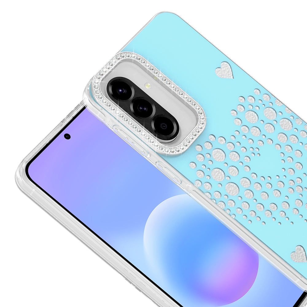 Galaxy A57 Kılıf Damla Taşlı Zore Rivas Sert PC Kapak Mavi