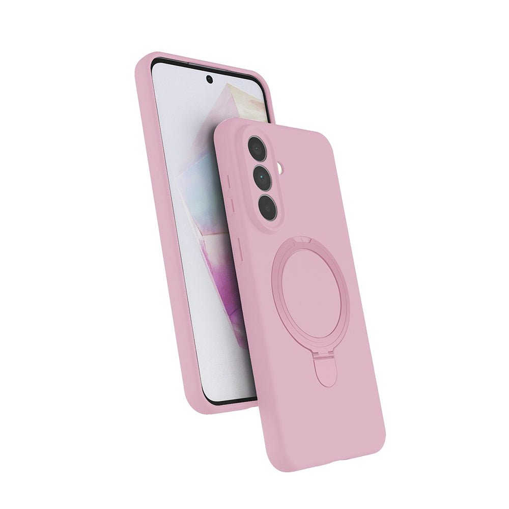 Samsung Galaxy A57 Kılıf M-safe Şarj Özellikli Standlı Samara Kapak Pembe