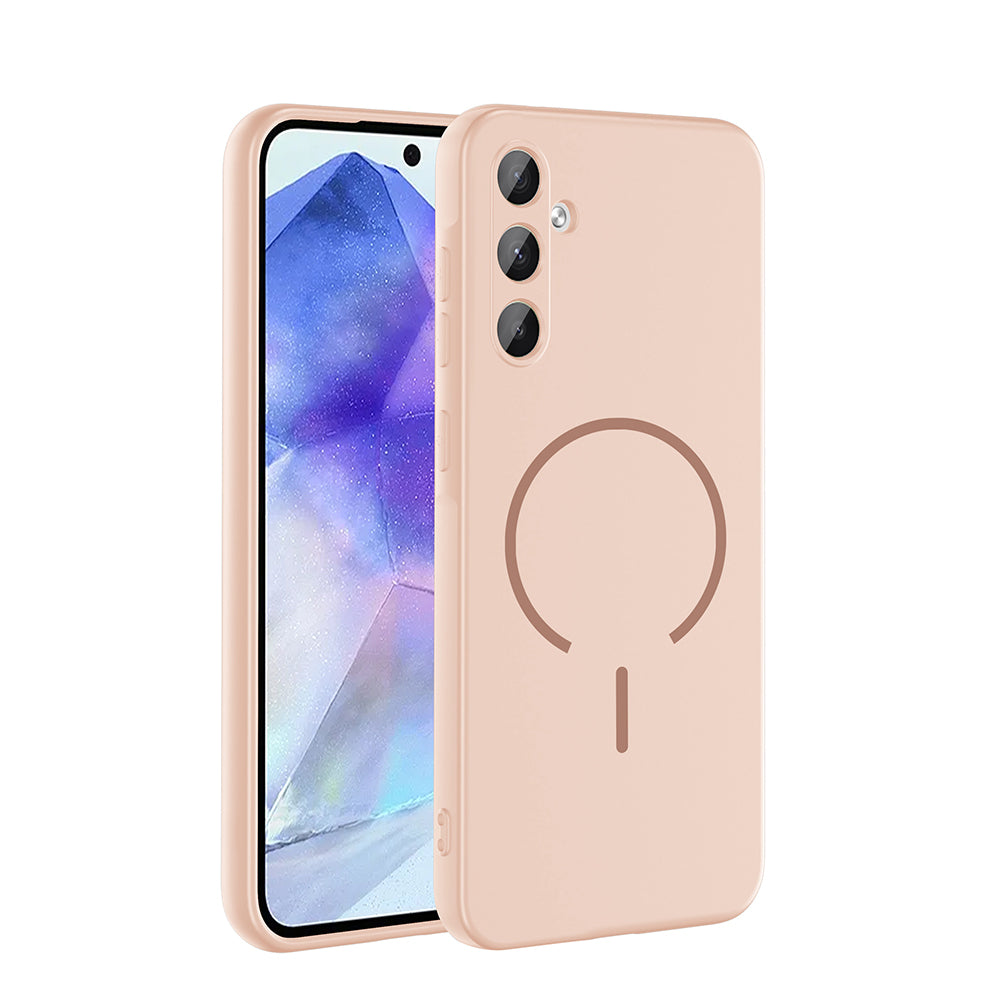 Samsung Galaxy A57 Kılıf M-safe Şarj Özellikli Meta Kapak Rose Pembe