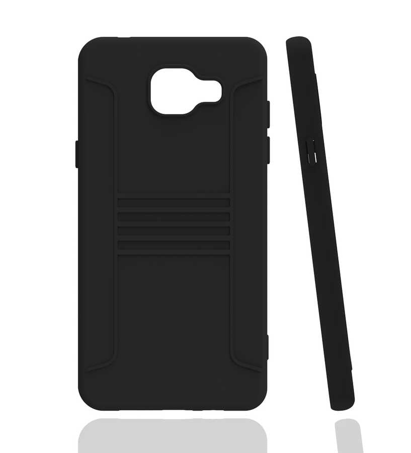 Galaxy A7 2016 Kılıf Zore Biye Silikon Siyah