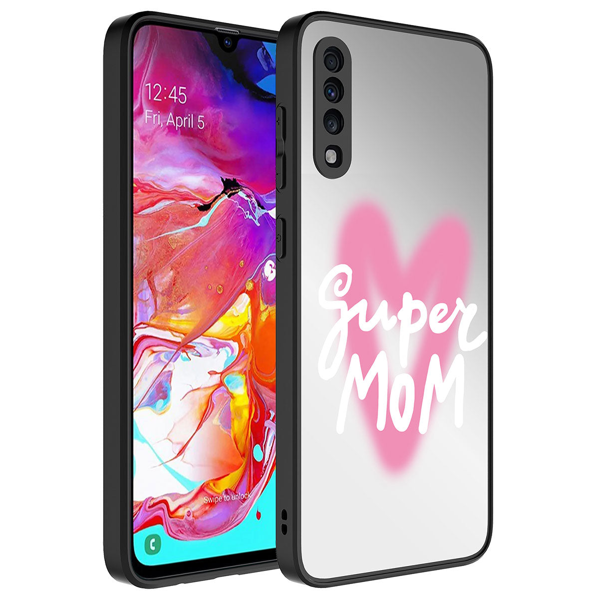 Galaxy A70 Kılıf Aynalı Desenli Kamera Korumalı Parlak Zore Mirror Kapak Süper Anne