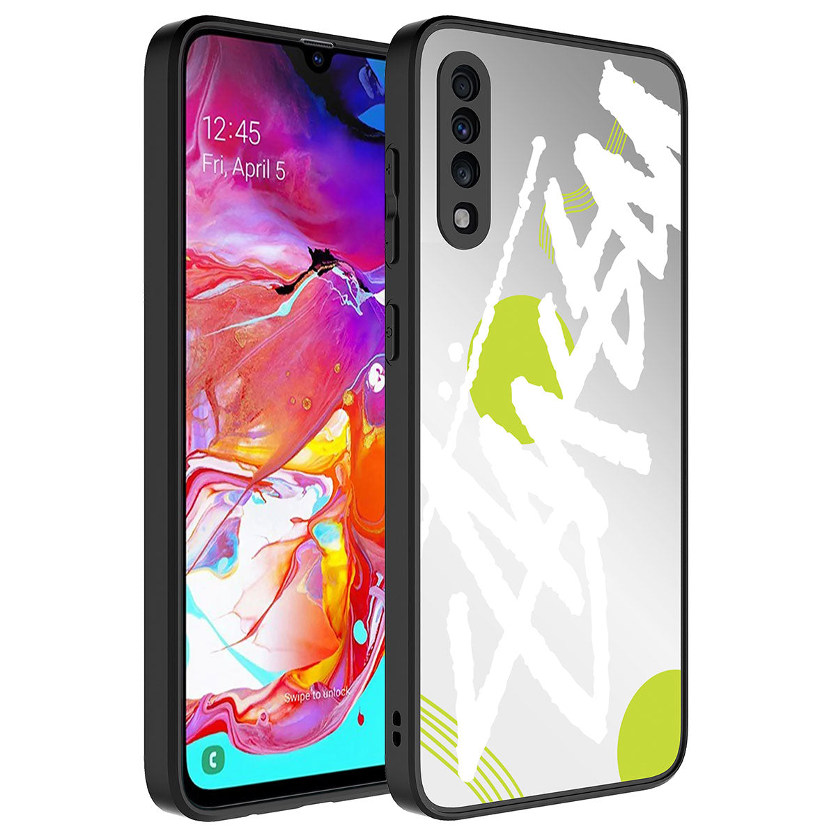 Galaxy A70 Kılıf Aynalı Desenli Kamera Korumalı Parlak Zore Mirror Kapak Yazı