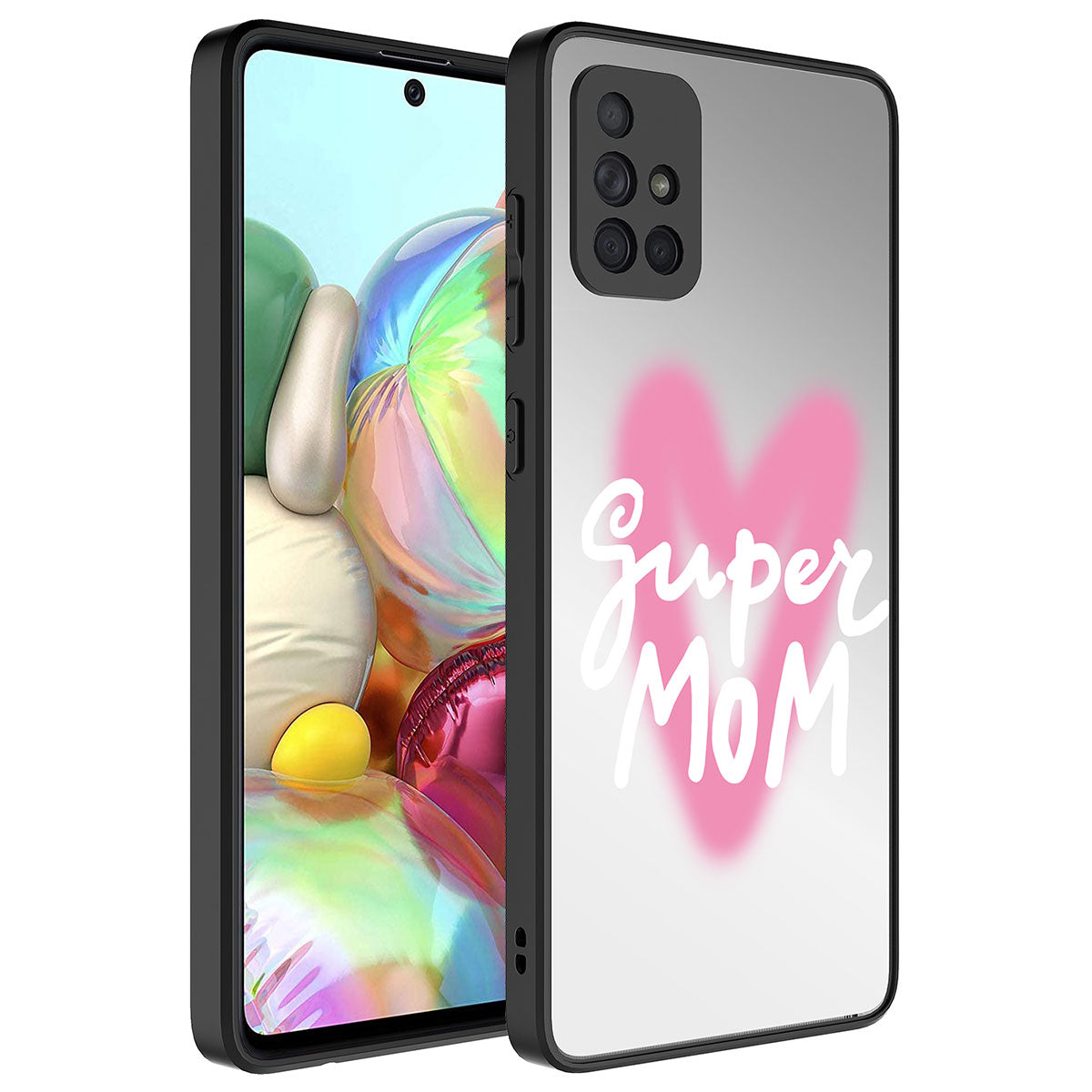 Galaxy A71 Kılıf Aynalı Desenli Kamera Korumalı Parlak Zore Mirror Kapak Süper Anne
