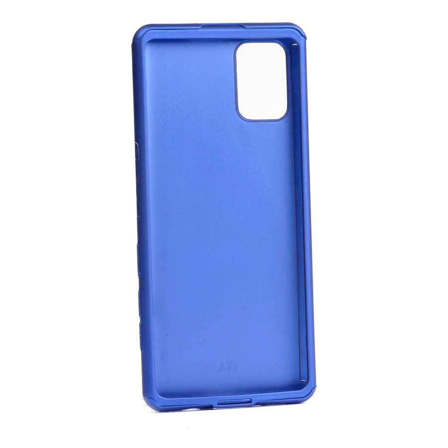 Galaxy A71 Kılıf Zore 360 3 Parçalı Rubber Kapak Saks Mavi