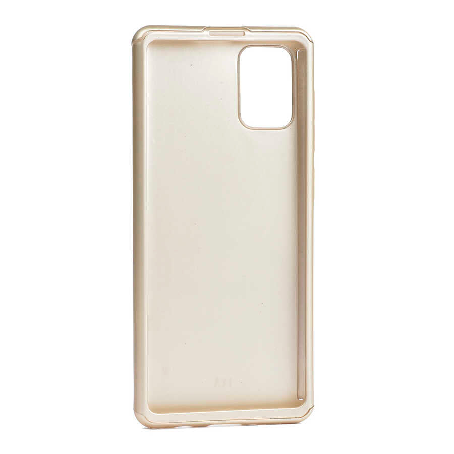 Galaxy A71 Kılıf Zore 360 3 Parçalı Rubber Kapak Gold
