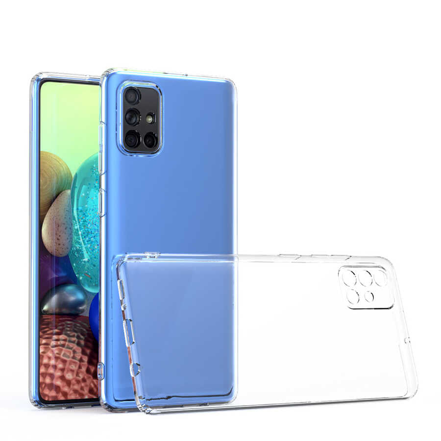 Galaxy A71 Kılıf Zore Kamera Korumalı Süper Silikon Kapak Renksiz