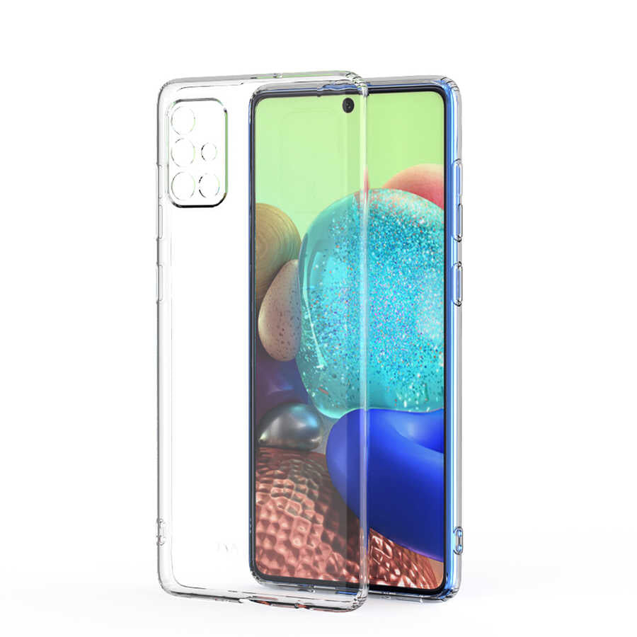 Galaxy A71 Kılıf Zore Kamera Korumalı Süper Silikon Kapak Renksiz