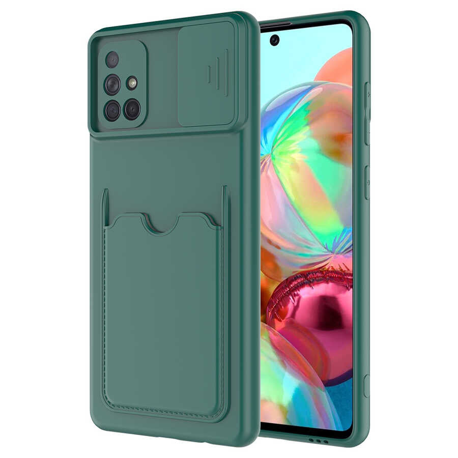Galaxy A71 Kılıf Zore Kartix Kapak Koyu Mor