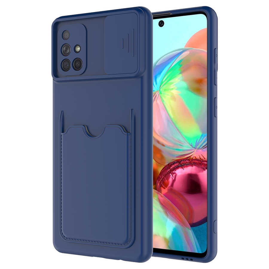 Galaxy A71 Kılıf Zore Kartix Kapak Lacivert