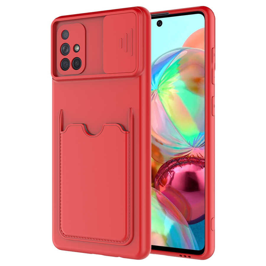 Galaxy A71 Kılıf Zore Kartix Kapak Kırmızı